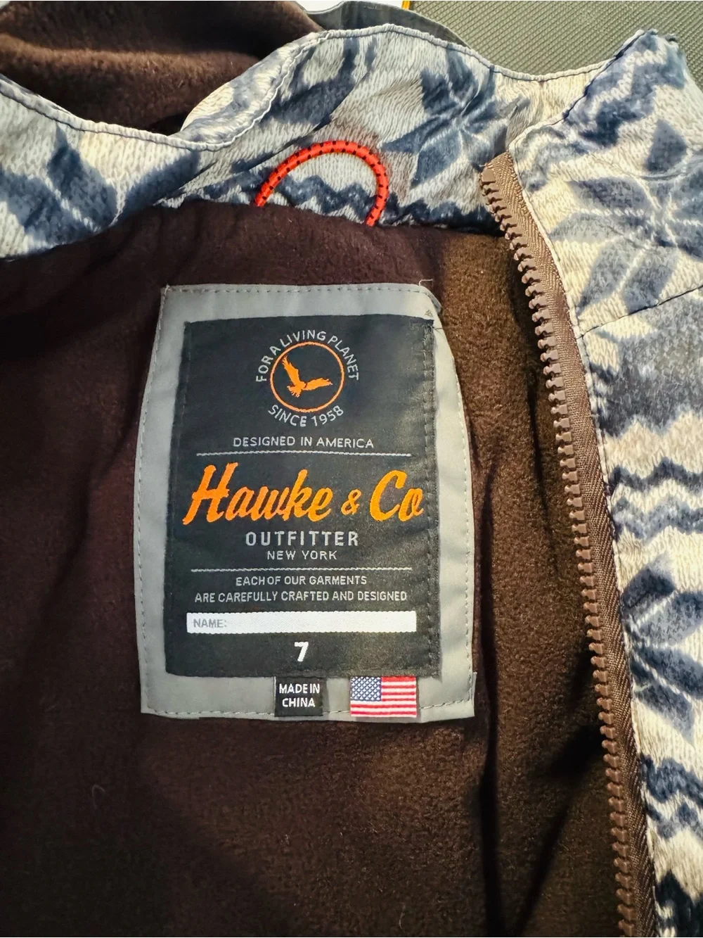 Hawke & Co Fleece-Lined Jacket Interior